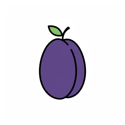 Pictograma de ciruela (comida y bebida) para SAAC y logopedia