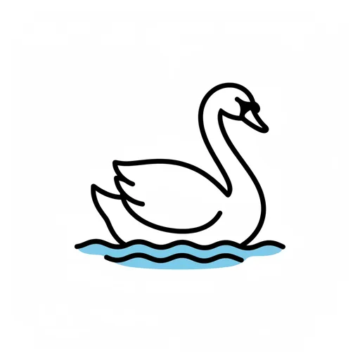 Pictograma de cisne (animales) para SAAC y logopedia