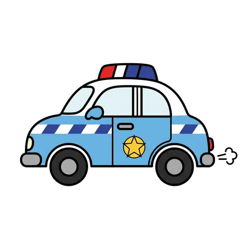Pictograma de coche de policía (lugares y transporte) para SAAC y logopedia