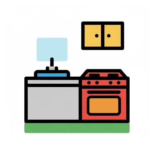 Pictograma de cocina (lugares y transporte) para SAAC y logopedia