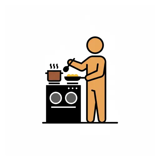 Pictograma de cocinar (acciones y verbos) para SAAC y logopedia