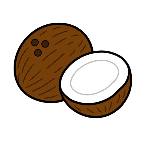Pictograma de coco (comida y bebida) para SAAC y logopedia