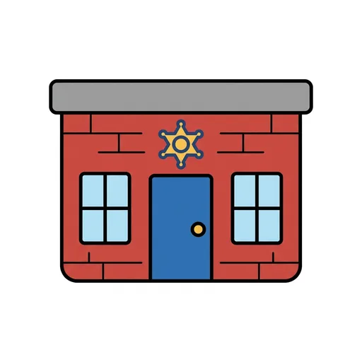 Pictograma de comisaría (lugares y transporte) para SAAC y logopedia