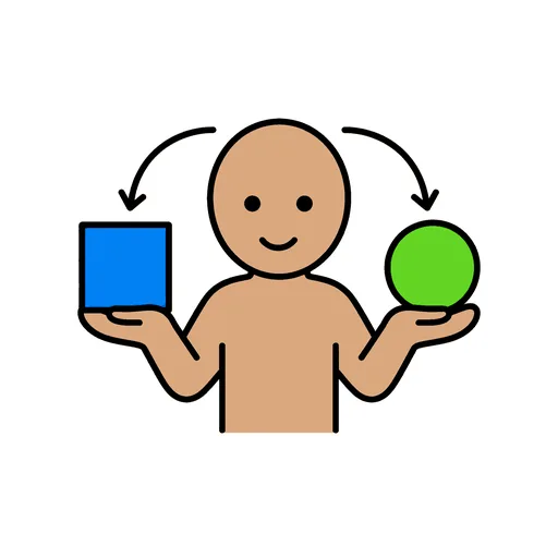 Pictograma de comparar (acciones y verbos) para SAAC y logopedia