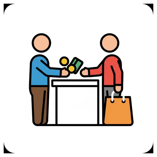 Pictograma de comprar (acciones y verbos) para SAAC y logopedia