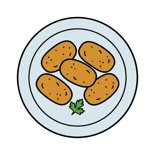 Pictograma de croquetas (comida y bebida) para SAAC y logopedia