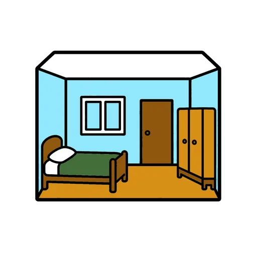 Pictograma de cuarto (casa y hogar) para SAAC y logopedia