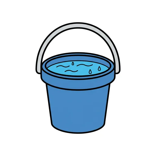 Pictograma de cubo de agua (objetos cotidianos) para SAAC y logopedia