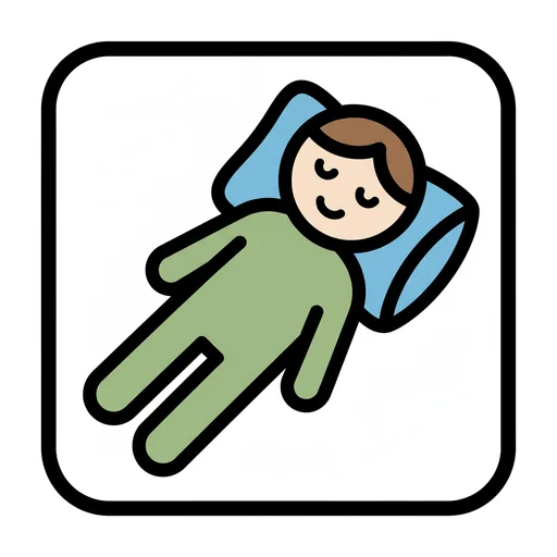Pictograma de descansar (acciones y verbos) para SAAC y logopedia