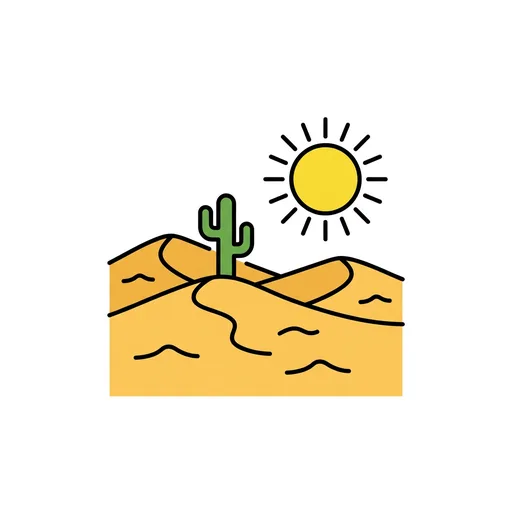 Pictograma de desierto (objetos cotidianos) para SAAC y logopedia