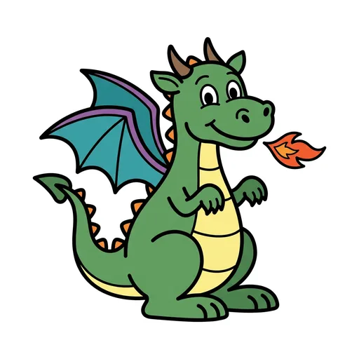Pictograma de dragón (ocio, música y tecnología) para SAAC y logopedia