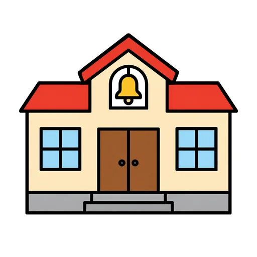 Pictograma de escuela (lugares y transporte) para SAAC y logopedia