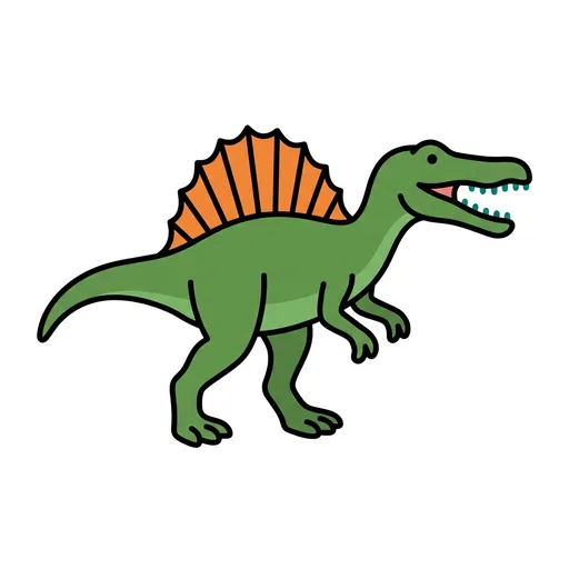 Pictograma de espinosaurio (objetos cotidianos) para SAAC y logopedia