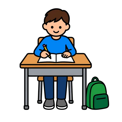 Pictograma de estudiante (familia y profesiones) para SAAC y logopedia