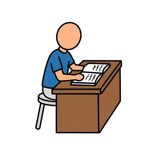 Pictograma de estudiar (acciones y verbos) para SAAC y logopedia