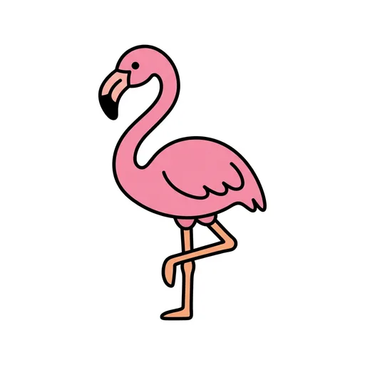 Pictograma de flamenco (animales) para SAAC y logopedia
