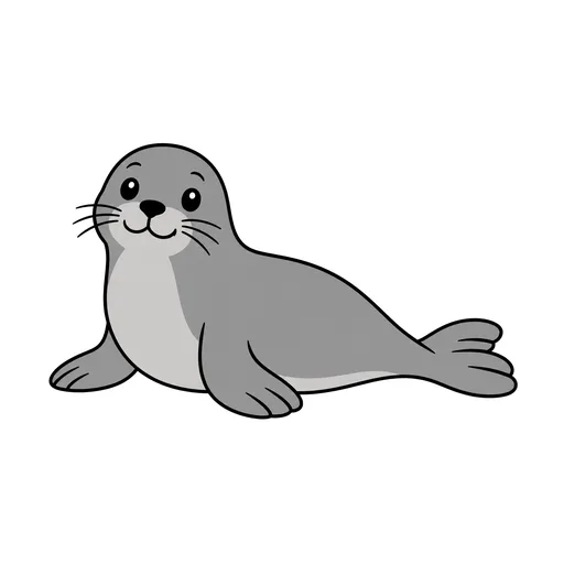 Pictograma de foca (animales) para SAAC y logopedia