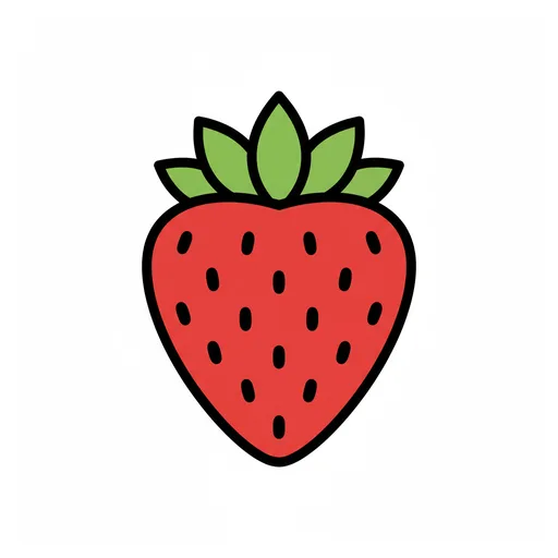 Pictograma de fresa (comida y bebida) para SAAC y logopedia