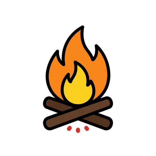 Pictograma de fuego (tiempo, naturaleza y fiestas) para SAAC y logopedia