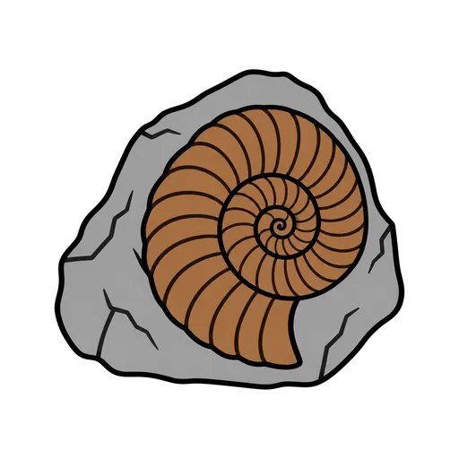 Pictograma de fósil (tiempo, naturaleza y fiestas) para SAAC y logopedia