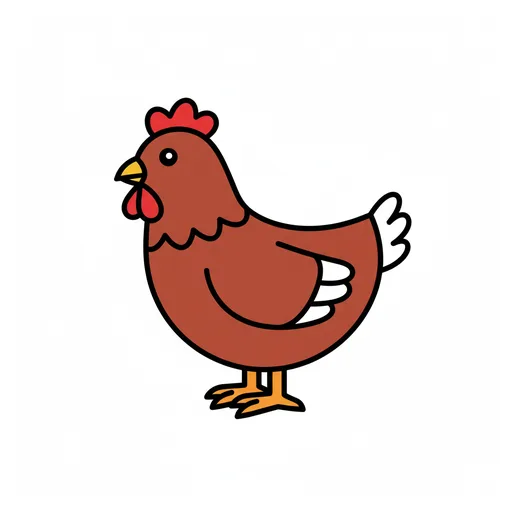 Pictograma de gallina (animales) para SAAC y logopedia