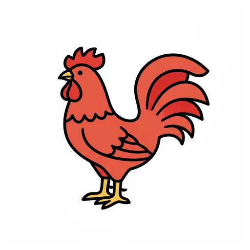 Pictograma de gallo (animales) para SAAC y logopedia
