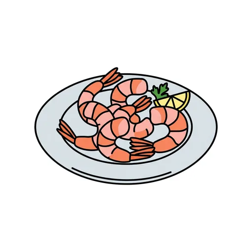 Pictograma de gambas (comida y bebida) para SAAC y logopedia