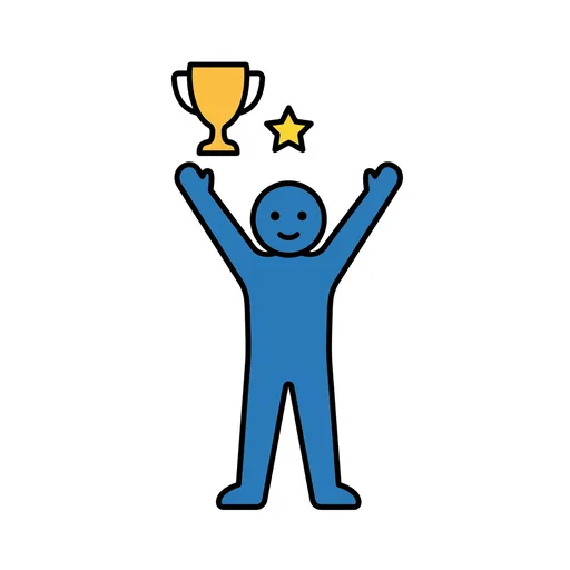 Pictograma de ganar (acciones y verbos) para SAAC y logopedia