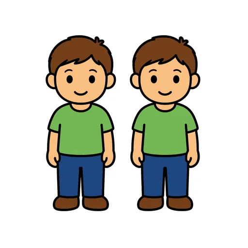Pictograma de gemelo (familia y profesiones) para SAAC y logopedia