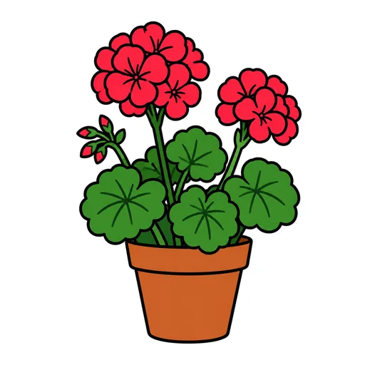 Pictograma de geranio (tiempo, naturaleza y fiestas) para SAAC y logopedia