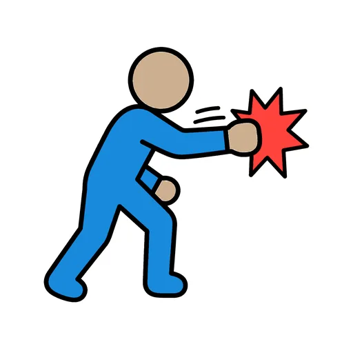 Pictograma de golpear (acciones y verbos) para SAAC y logopedia