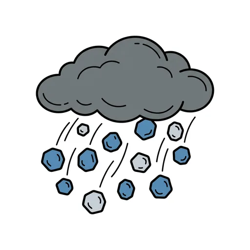 Pictograma de granizo (tiempo, naturaleza y fiestas) para SAAC y logopedia