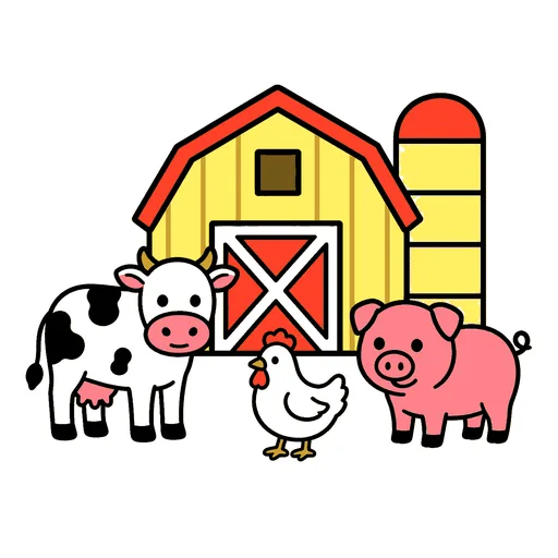 Pictograma de granja (lugares y transporte) para SAAC y logopedia