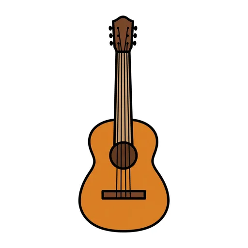 Pictograma de guitarra (ocio, música y tecnología) para SAAC y logopedia