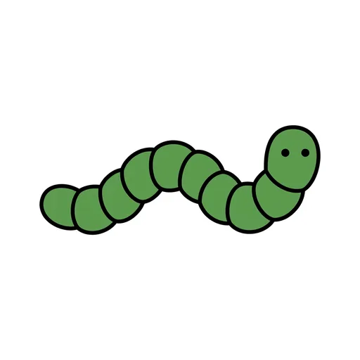 Pictograma de gusano (objetos cotidianos) para SAAC y logopedia