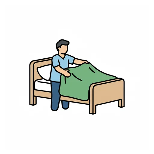 Pictograma de hacer la cama (acciones y verbos) para SAAC y logopedia