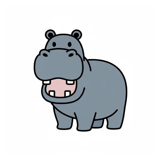 Pictograma de hipopótamo (animales) para SAAC y logopedia