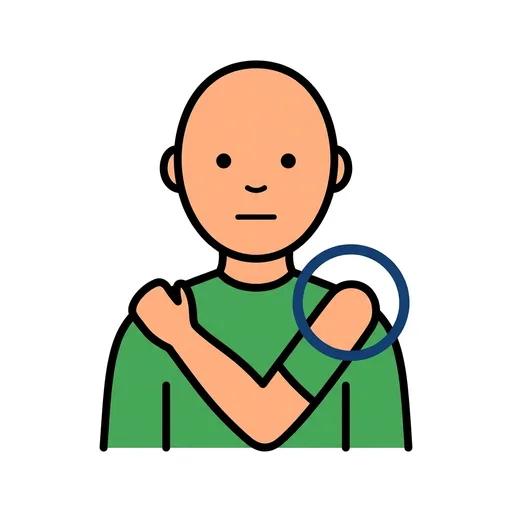 Pictograma de hombro (cuerpo y salud) para SAAC y logopedia