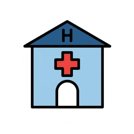 Pictograma de hospital (cuerpo y salud) para SAAC y logopedia