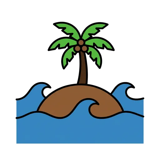 Pictograma de isla (lugares y transporte) para SAAC y logopedia