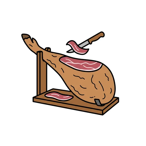 Pictograma de jamón (comida y bebida) para SAAC y logopedia