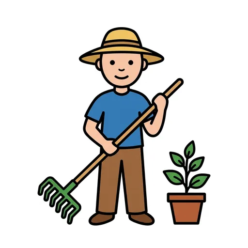 Pictograma de jardinero (familia y profesiones) para SAAC y logopedia