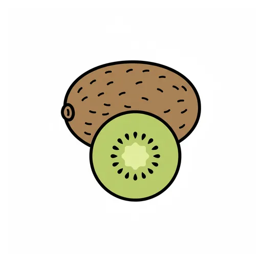 Pictograma de kiwi (comida y bebida) para SAAC y logopedia