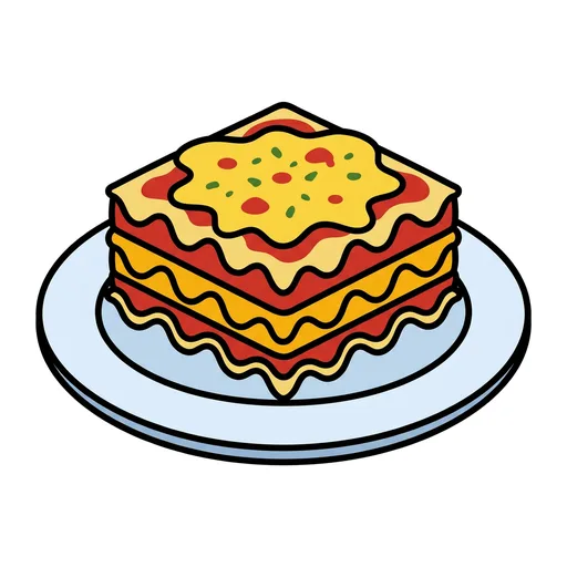 Pictograma de lasaña (comida y bebida) para SAAC y logopedia