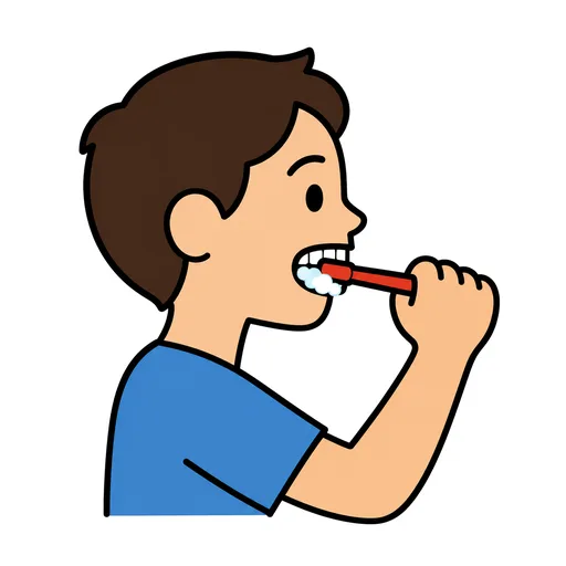 Pictograma de lavarse los dientes (acciones y verbos) para SAAC y logopedia