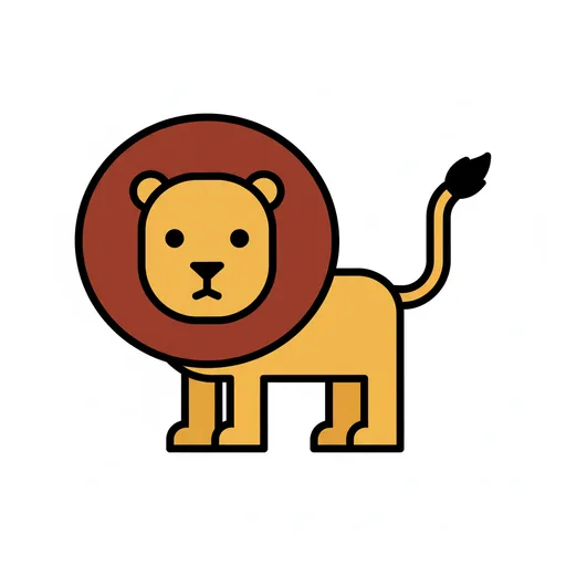Pictograma de león (animales) para SAAC y logopedia