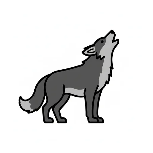 Pictograma de lobo (animales) para SAAC y logopedia