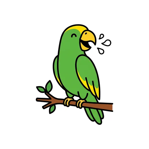 Pictograma de loro verde (animales) para SAAC y logopedia