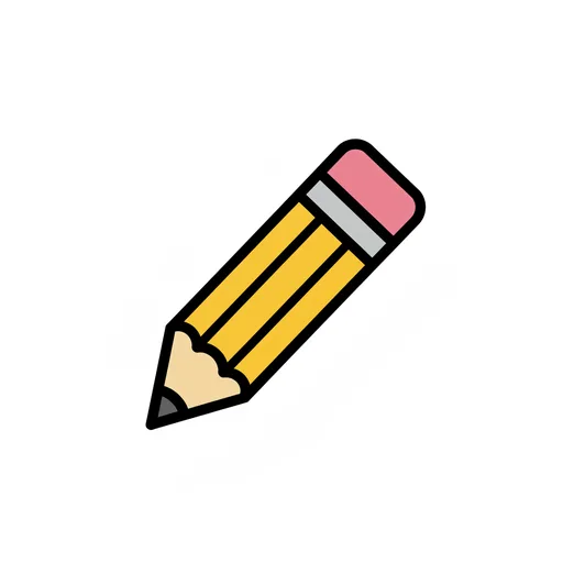 Pictograma de lápiz (colegio, números y colores) para SAAC y logopedia