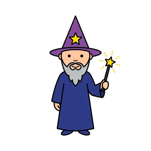 Pictograma de mago (familia y profesiones) para SAAC y logopedia